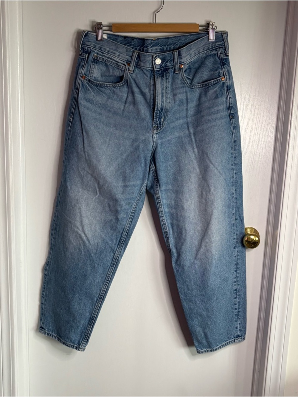 GAP Barrel High Rise Light Blue Women’s Jeans Size 12R Soft 100% Cotton